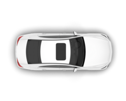 White city car isolated on transparent background. 3d rendering - illustration png