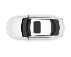 White city car isolated on transparent background. 3d rendering - illustration png