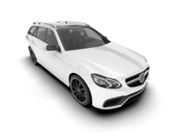 White city car isolated on transparent background. 3d rendering - illustration png