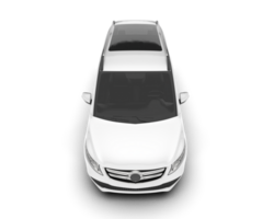 White city car isolated on transparent background. 3d rendering - illustration png