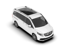 White city car isolated on transparent background. 3d rendering - illustration png