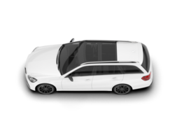 White city car isolated on transparent background. 3d rendering - illustration png