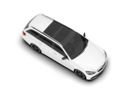 White city car isolated on transparent background. 3d rendering - illustration png