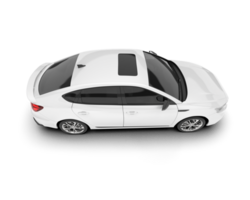 White city car isolated on transparent background. 3d rendering - illustration png