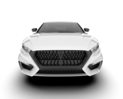 White city car isolated on transparent background. 3d rendering - illustration png