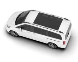 White city car isolated on transparent background. 3d rendering - illustration png