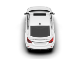 White city car isolated on transparent background. 3d rendering - illustration png