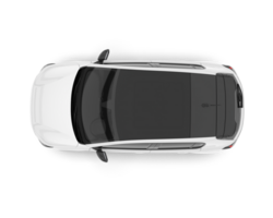 White city car isolated on transparent background. 3d rendering - illustration png