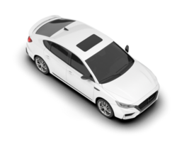 White city car isolated on transparent background. 3d rendering - illustration png