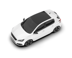 White city car isolated on transparent background. 3d rendering - illustration png