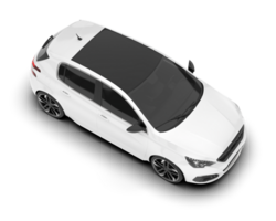 White city car isolated on transparent background. 3d rendering - illustration png