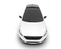 White city car isolated on transparent background. 3d rendering - illustration png