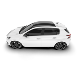 White city car isolated on transparent background. 3d rendering - illustration png