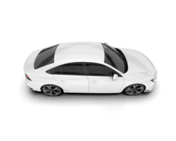 White city car isolated on transparent background. 3d rendering - illustration png