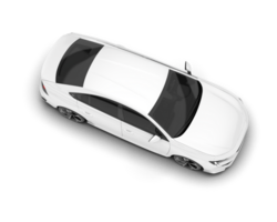 White city car isolated on transparent background. 3d rendering - illustration png