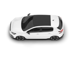 White city car isolated on transparent background. 3d rendering - illustration png