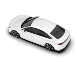 White city car isolated on transparent background. 3d rendering - illustration png