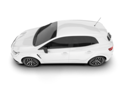 White city car isolated on transparent background. 3d rendering - illustration png