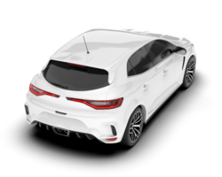 White city car isolated on transparent background. 3d rendering - illustration png