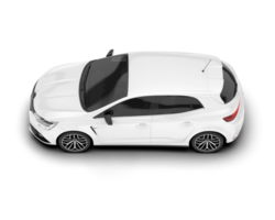 White city car isolated on transparent background. 3d rendering - illustration png