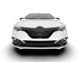 White city car isolated on transparent background. 3d rendering - illustration png