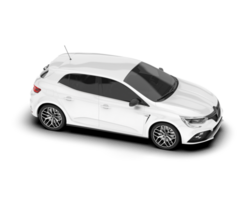 White city car isolated on transparent background. 3d rendering - illustration png