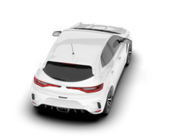 White city car isolated on transparent background. 3d rendering - illustration png