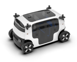 White city car isolated on transparent background. 3d rendering - illustration png