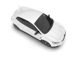 White city car isolated on transparent background. 3d rendering - illustration png