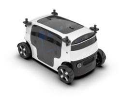 White city car isolated on transparent background. 3d rendering - illustration png