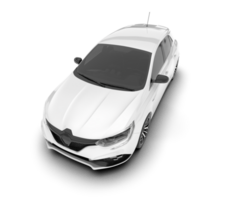 White city car isolated on transparent background. 3d rendering - illustration png