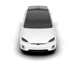 White city car isolated on transparent background. 3d rendering - illustration png