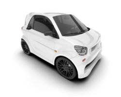 White city car isolated on transparent background. 3d rendering - illustration png