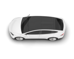 White city car isolated on transparent background. 3d rendering - illustration png