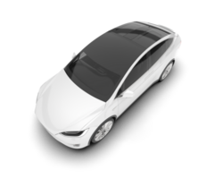 White city car isolated on transparent background. 3d rendering - illustration png