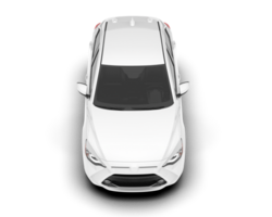 White city car isolated on transparent background. 3d rendering - illustration png