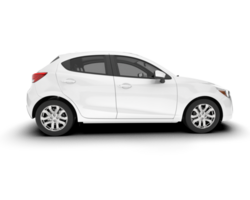 White city car isolated on transparent background. 3d rendering - illustration png