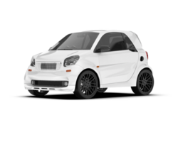 White city car isolated on transparent background. 3d rendering - illustration png