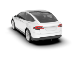 White city car isolated on transparent background. 3d rendering - illustration png