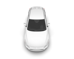 White city car isolated on transparent background. 3d rendering - illustration png