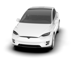 White city car isolated on transparent background. 3d rendering - illustration png