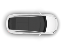 White city car isolated on transparent background. 3d rendering - illustration png