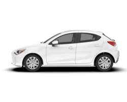 White city car isolated on transparent background. 3d rendering - illustration png