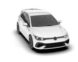 White city car isolated on transparent background. 3d rendering - illustration png