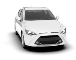 White city car isolated on transparent background. 3d rendering - illustration png