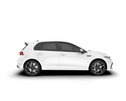 White city car isolated on transparent background. 3d rendering - illustration png