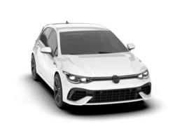 White city car isolated on transparent background. 3d rendering - illustration png