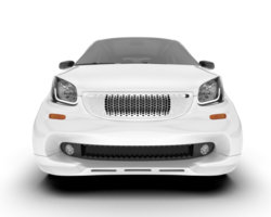 White city car isolated on transparent background. 3d rendering - illustration png