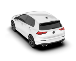 White city car isolated on transparent background. 3d rendering - illustration png