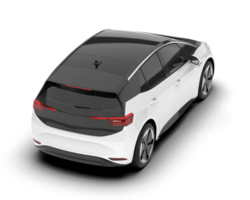 White city car isolated on transparent background. 3d rendering - illustration png